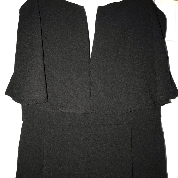 black Strapless Catsuit with Deep V - Picture 4 of 5